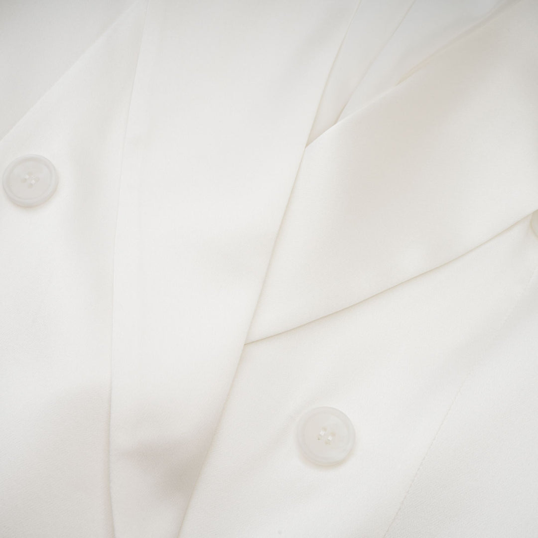 Levoire | Veste Bleue À Double Poitrine Blanche