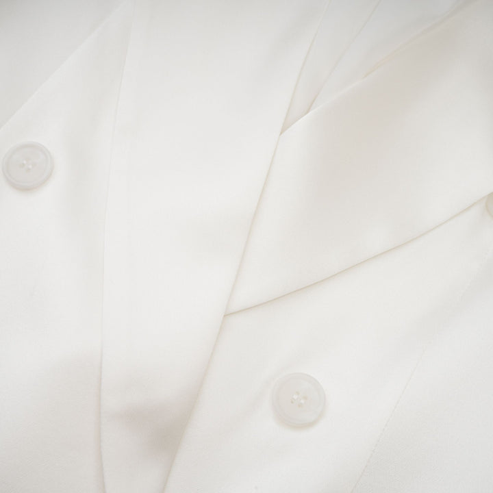 Levoire | Veste Bleue À Double Poitrine Blanche