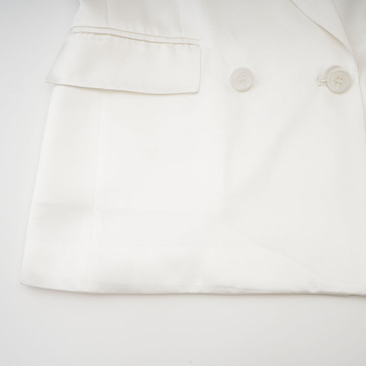 Levoire | Veste Bleue À Double Poitrine Blanche