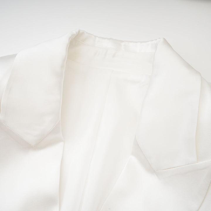 Levoire | Veste Bleue À Double Poitrine Blanche