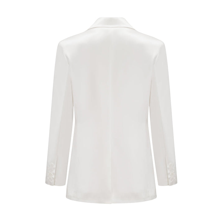 Levoire | Veste Bleue À Double Poitrine Blanche