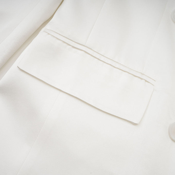 Levoire | Veste Bleue À Double Poitrine Blanche