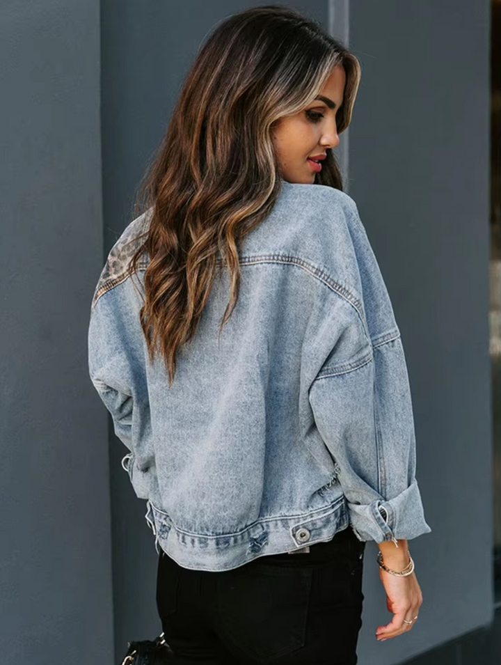Levoire | Veste En Jeans Avec Patch Léopard