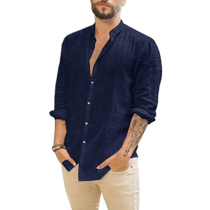 Levoire | Chemise En Lin 100% Pour Homme Pour Une Journée D'Été Décontractée bleu