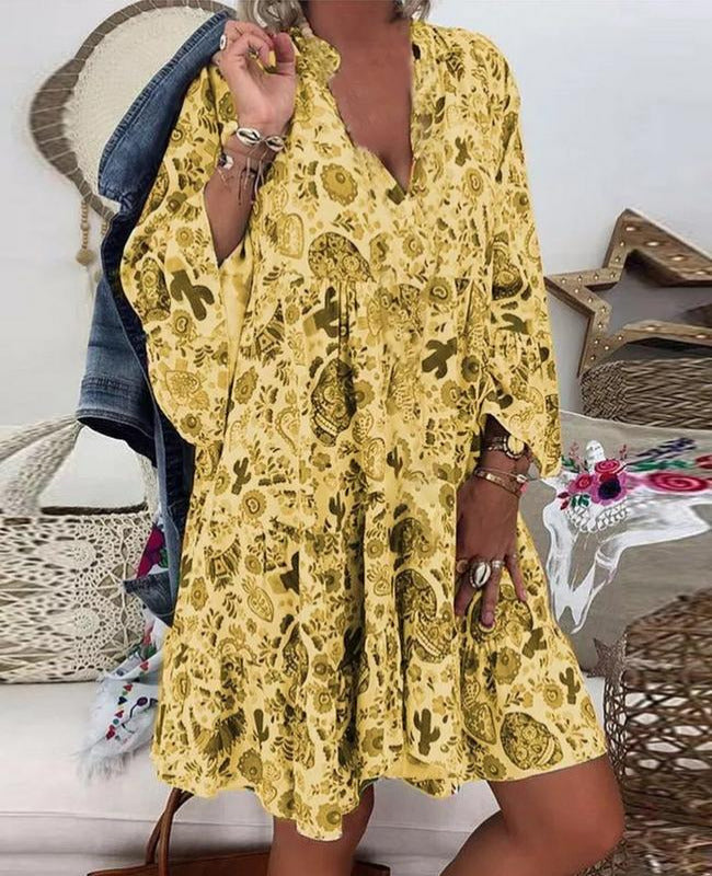 Levoire | Robe d'été courte à fleurs Jaune