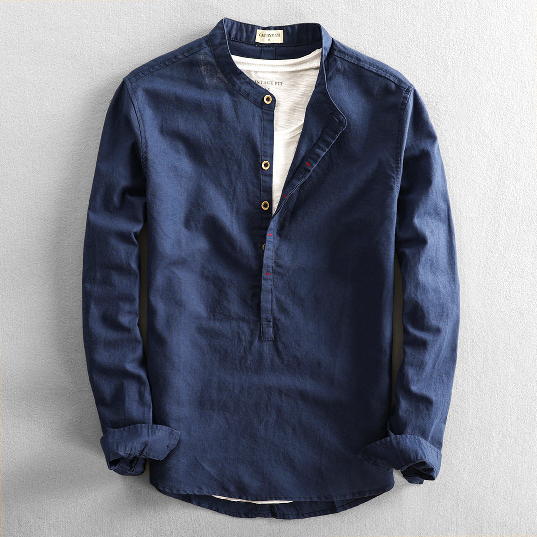 Levoire | Chemise D'Été Pour Hommes Chemise Décontractée Légère Avec Coupe Ample Bleu foncé