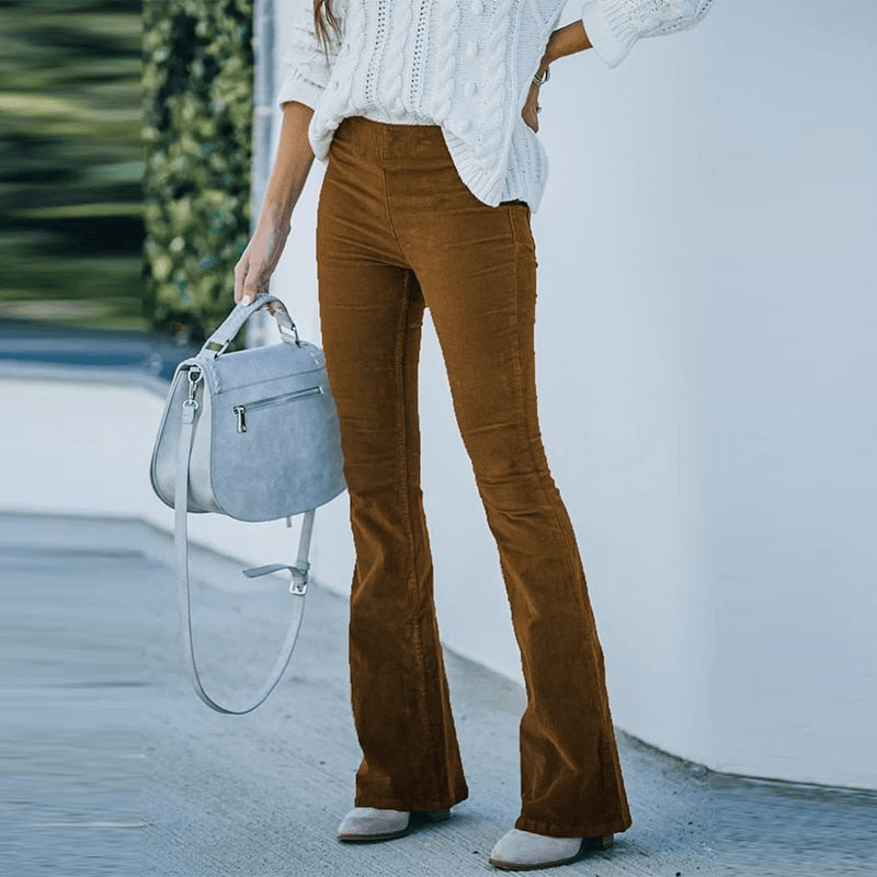 Levoire | Pantalon velours style rétro femme Kaki