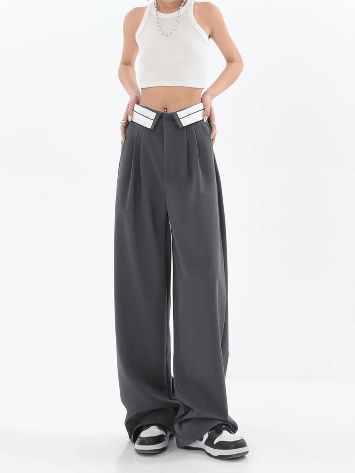 Levoire | Pantalon large taille haute femme Gris