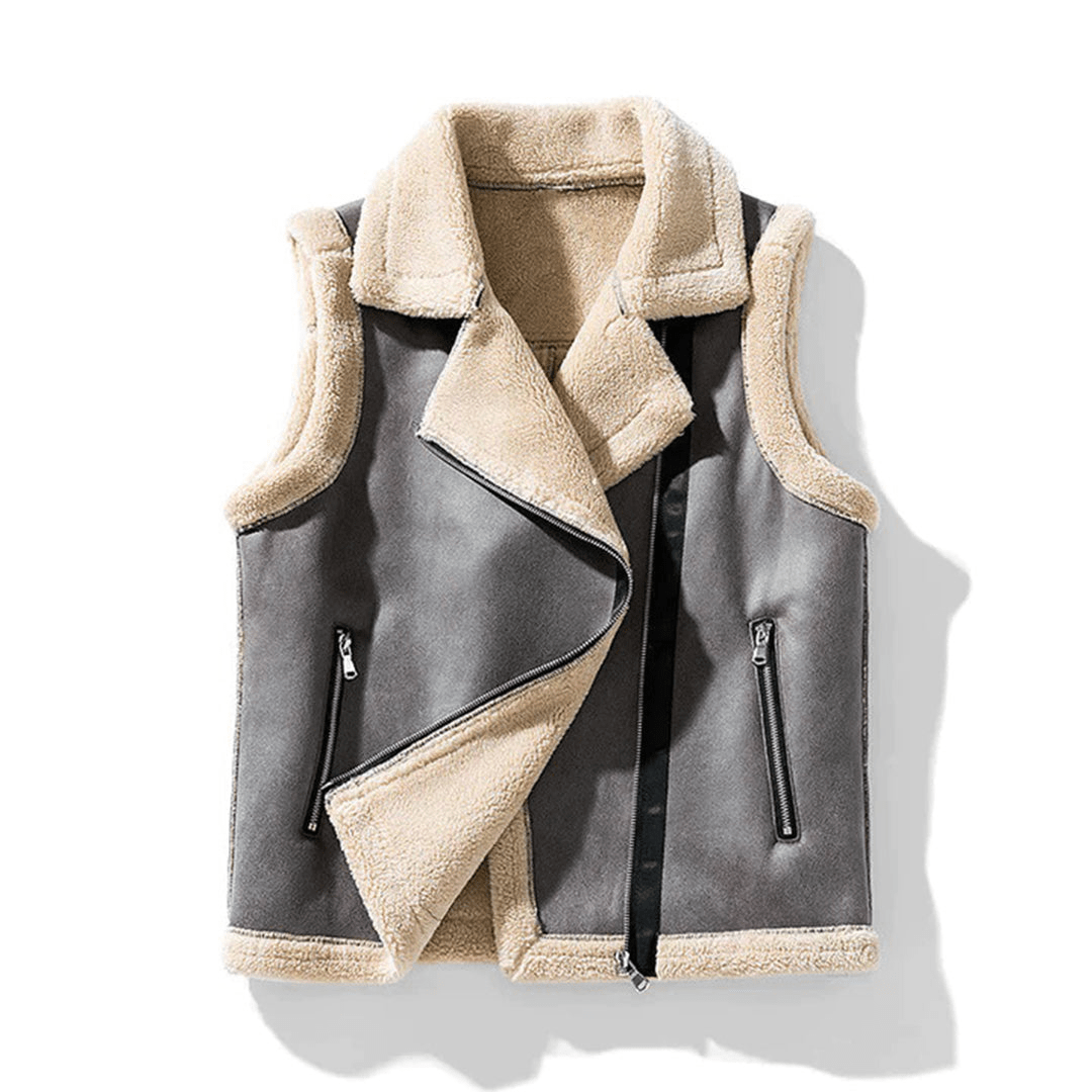Levoire | Veste Sherpa avec toile imperméable femme Gris pierre