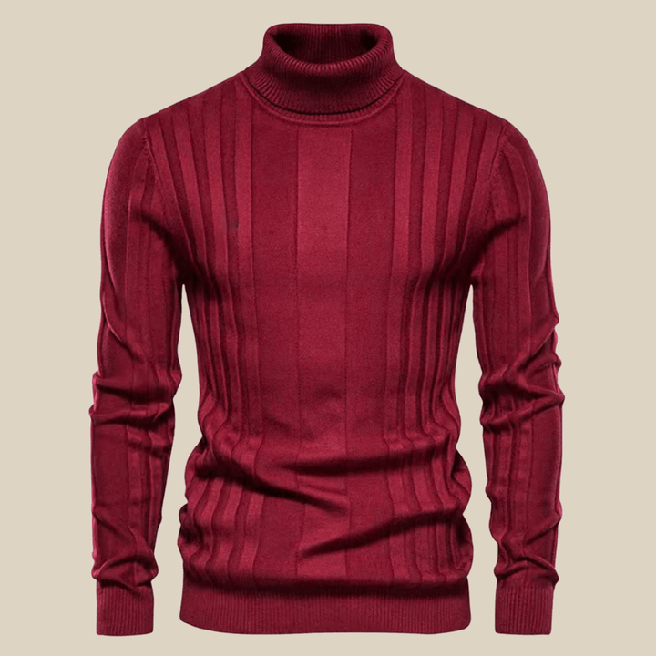 Levoire | Pull Tendance Luxe Hommes Col Roulé Chaud & Confortable Rot