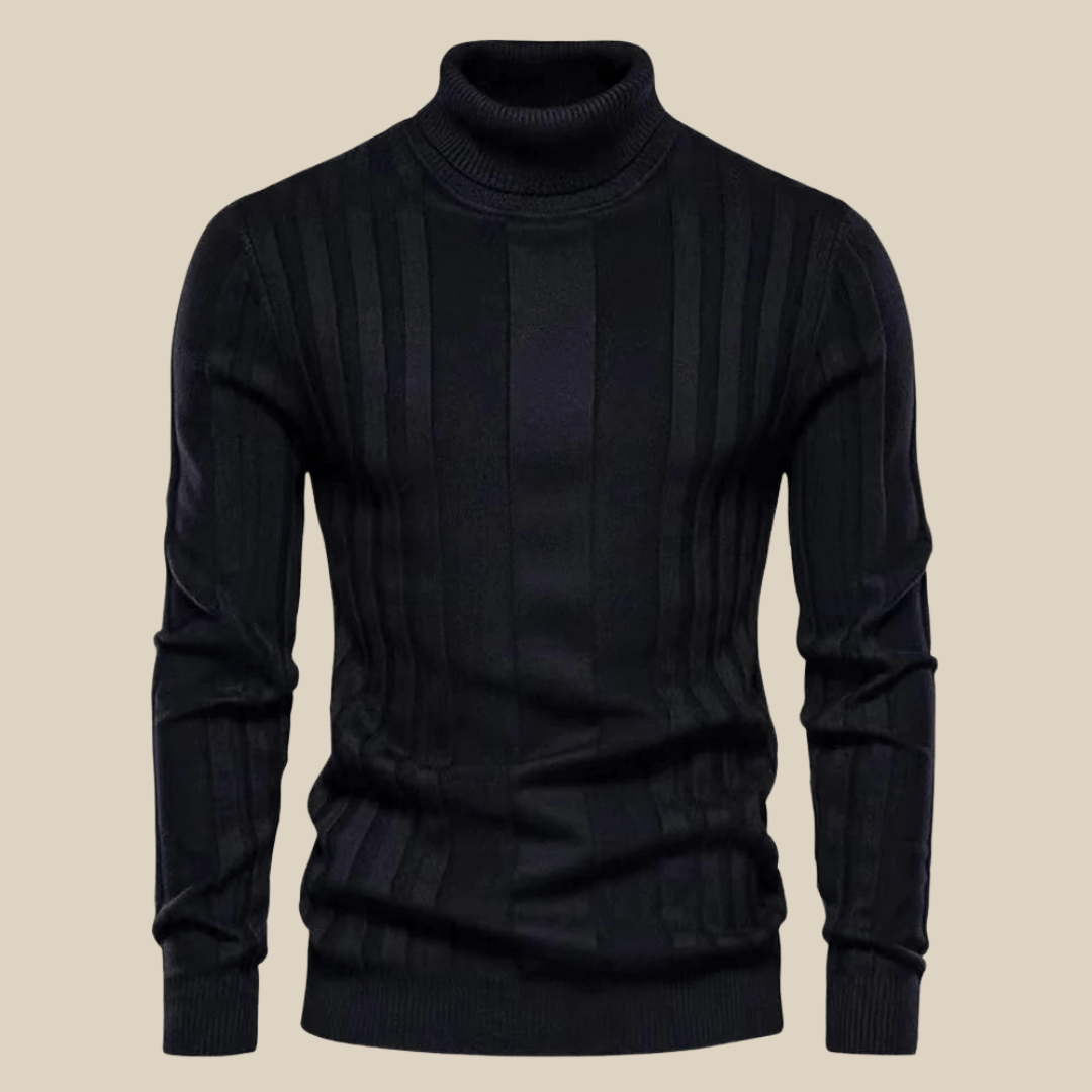 Levoire | Pull Tendance Luxe Hommes Col Roulé Chaud & Confortable Noir