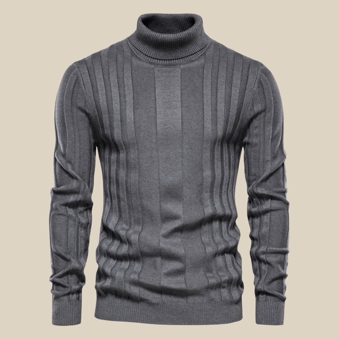 Levoire | Pull Tendance Luxe Hommes Col Roulé Chaud & Confortable Gris Foncé