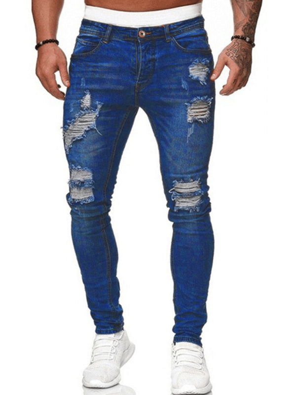 Levoire | Jean Skinny Déchiré Homme Marine