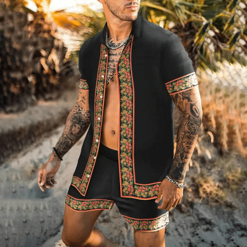 Levoire | Hommes ensemble d'été deux pièces pour les vacances/printemps/été Style 12