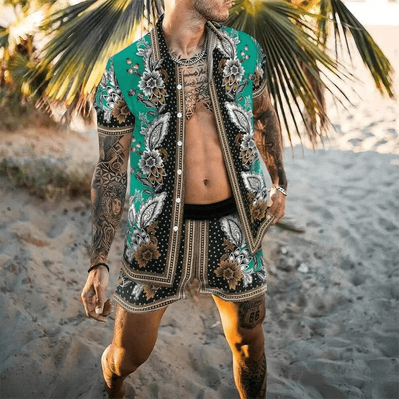 Levoire | Hommes ensemble d'été deux pièces pour les vacances/printemps/été Style 8