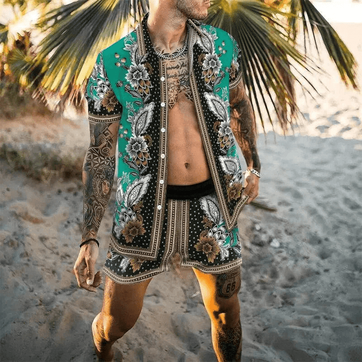 Levoire | Hommes ensemble d'été deux pièces pour les vacances/printemps/été Style 8
