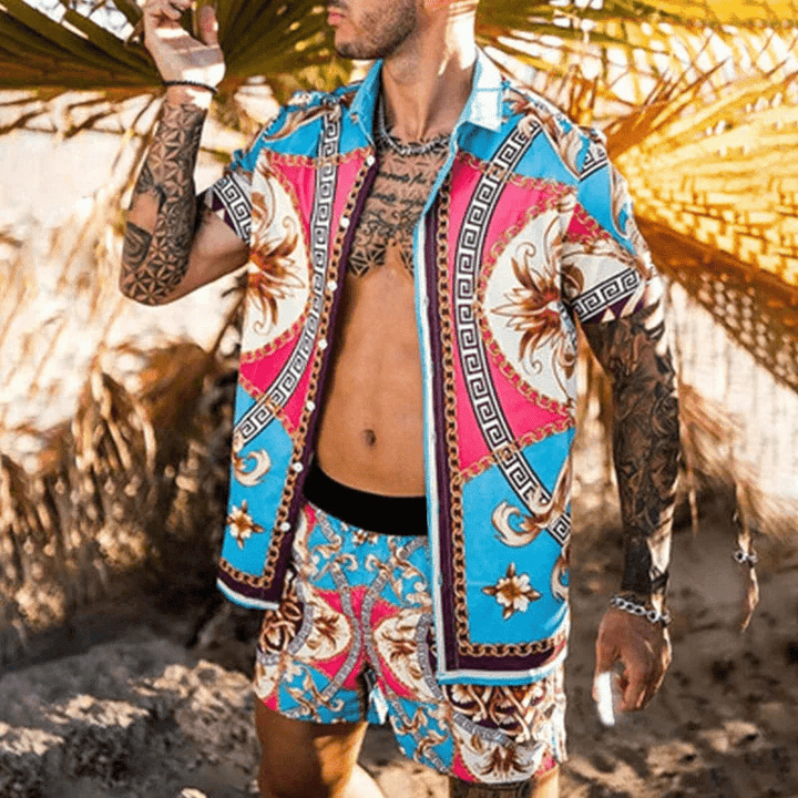 Levoire | Hommes ensemble d'été deux pièces pour les vacances/printemps/été Style 5