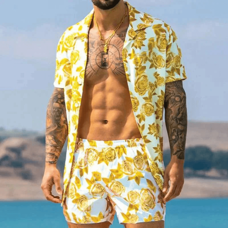 Levoire | Hommes ensemble d'été deux pièces pour les vacances/printemps/été Style 7