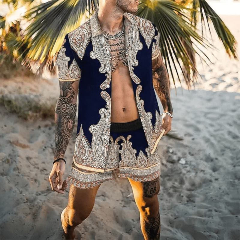 Levoire | Hommes ensemble d'été deux pièces pour les vacances/printemps/été Style 9