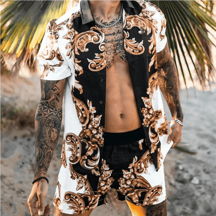Levoire | Hommes ensemble d'été deux pièces pour les vacances/printemps/été Style 2