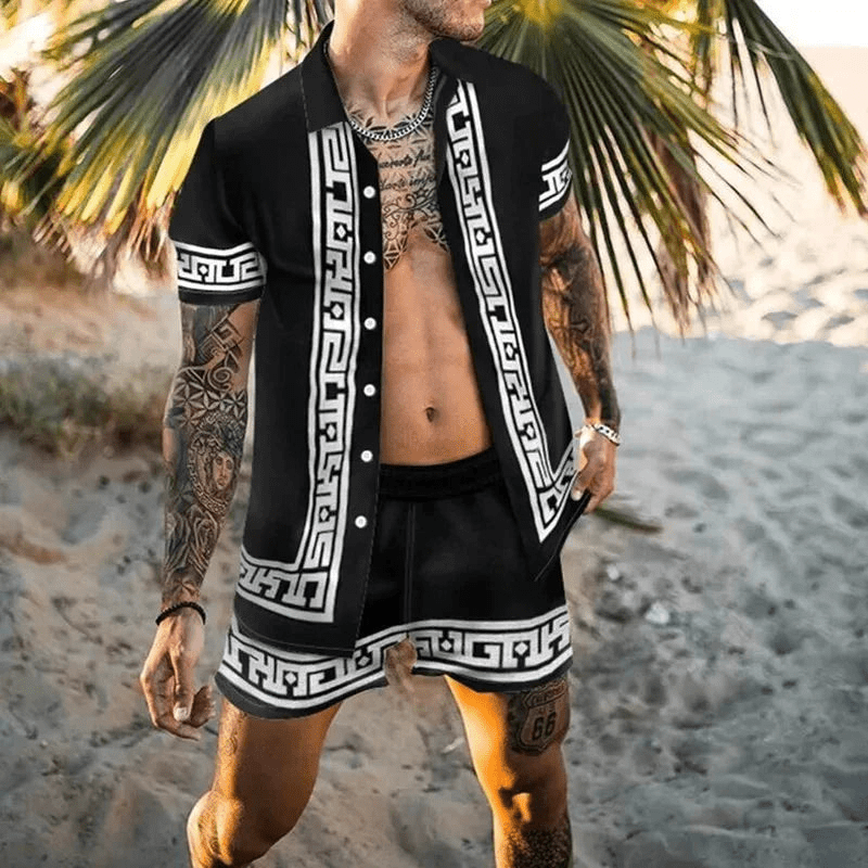 Levoire | Hommes ensemble d'été deux pièces pour les vacances/printemps/été Style 1