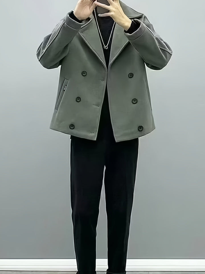 Levoire | Manteau Trench Élégant Court Avec Double Rangée De Boutons