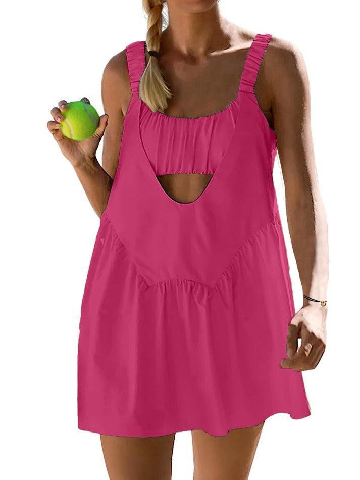 Levoire | Robe Mini Tennis Workout Avec Soutien-Gorge Intégré Et Shorts Rot