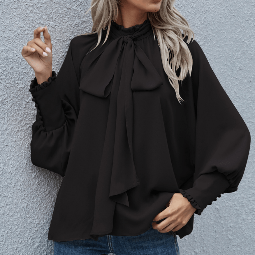 Levoire | Blouse à la mode Blouse en chiffon pour femmes Noir
