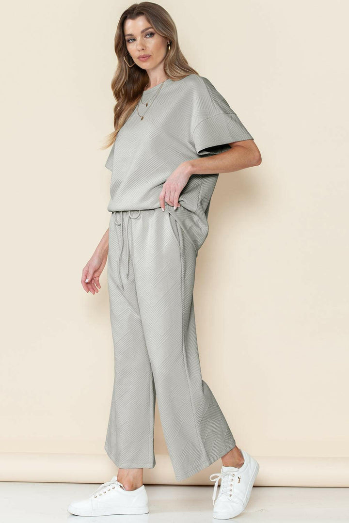 Levoire | T-Shirt À Coupe Ample Structuré Et Ensemble De Pantalon De Jogging Gris