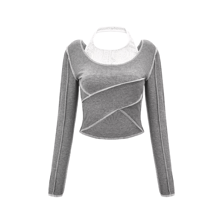 Levoire | Gris Mile Top De Sport Halter Cropped