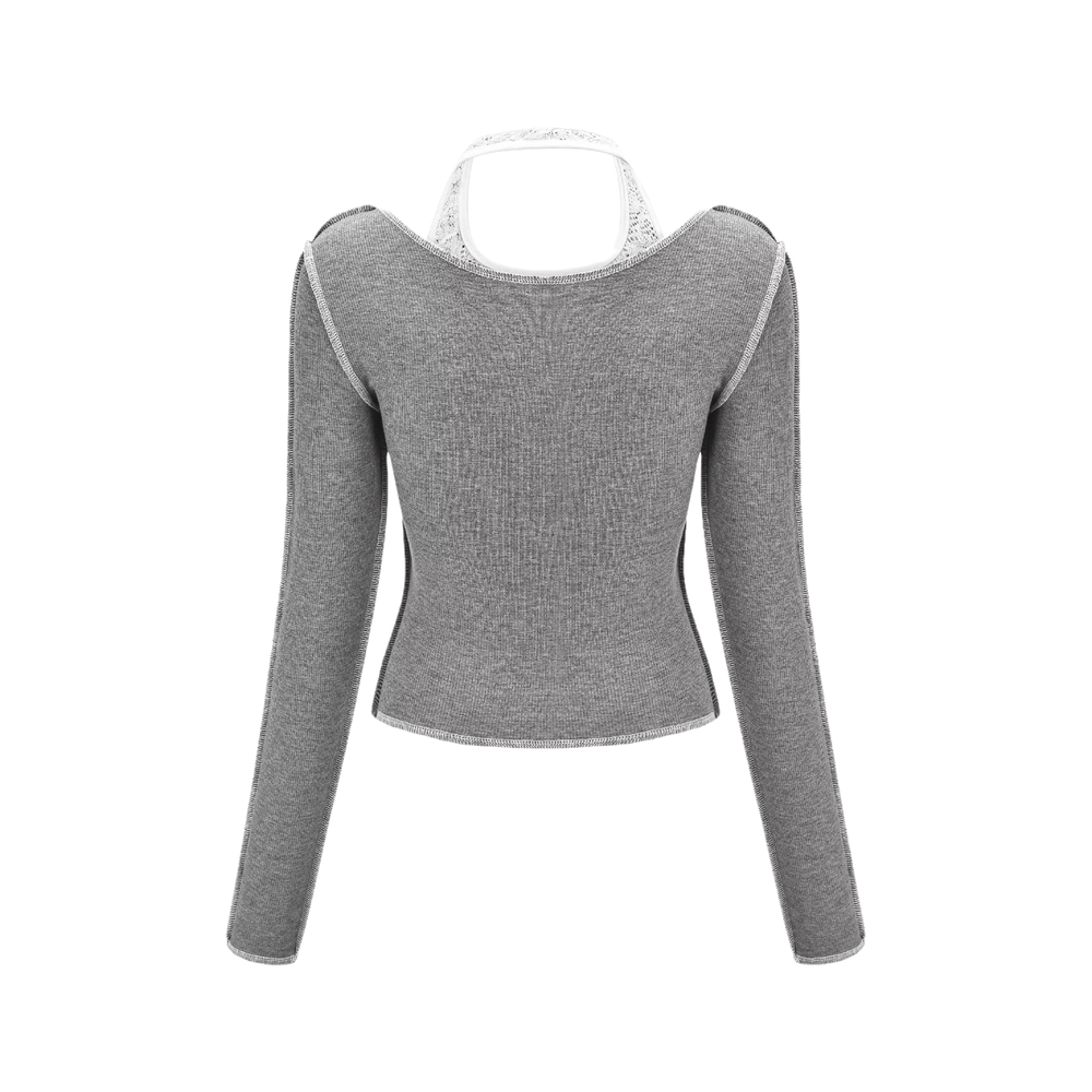 Levoire | Gris Mile Top De Sport Halter Cropped
