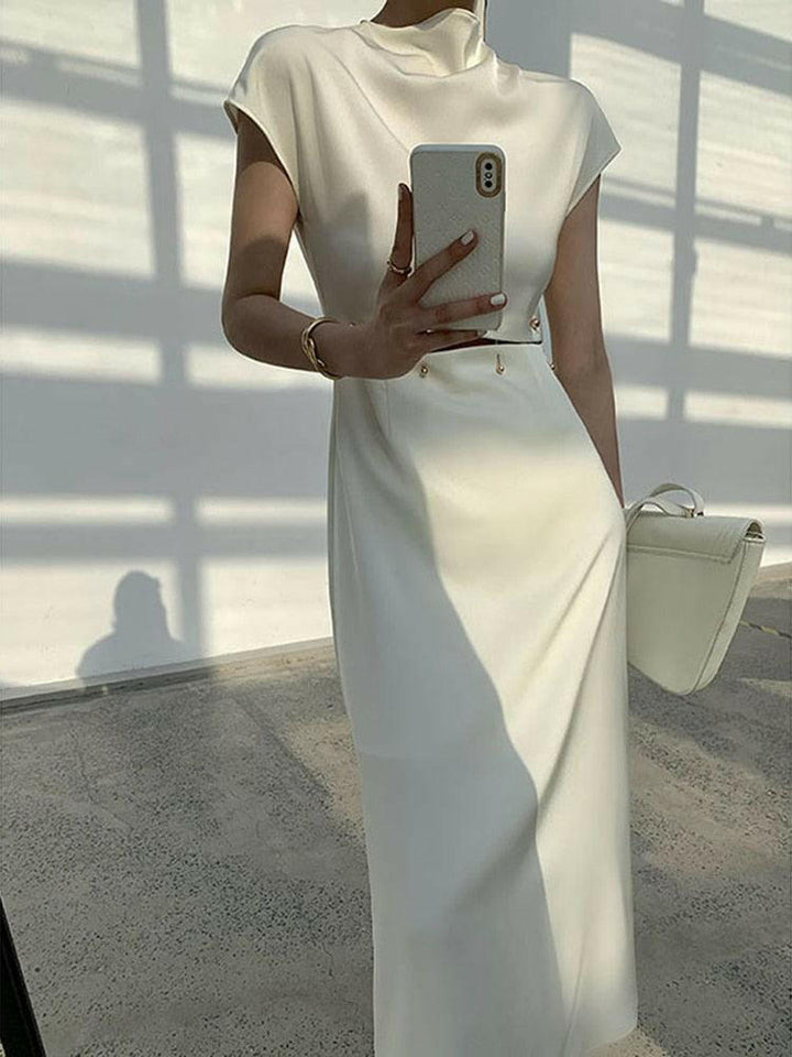 Levoire | La Robe Midi Taille Haute Roxy Beige M