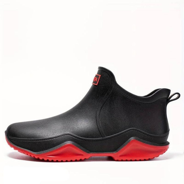 Levoire | Botte Imperméable Pour Femme Noir avec des accents rouges