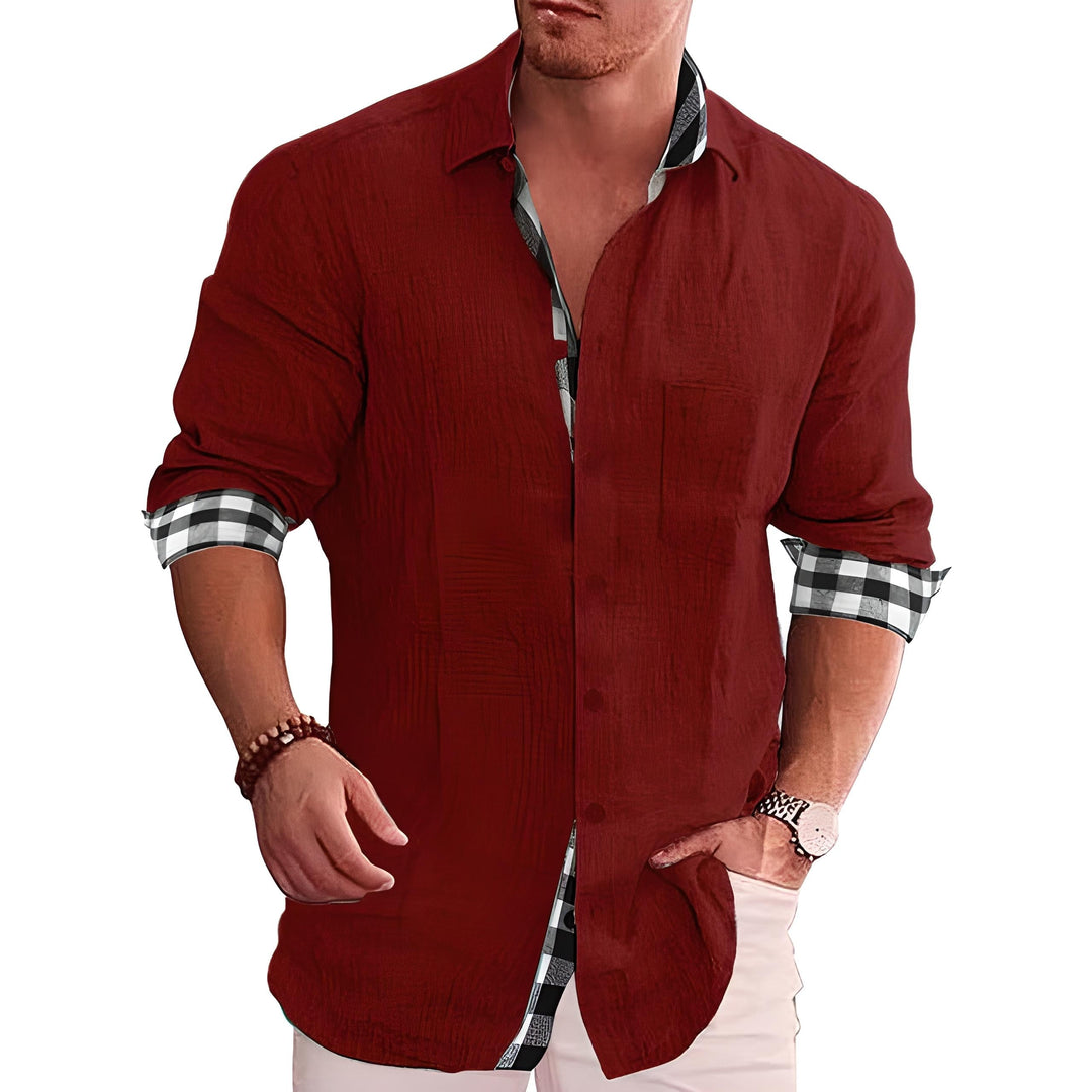 Levoire | Chemise Moderne Pour Hommes Stylée, Confortable Et Polyvalente Rot