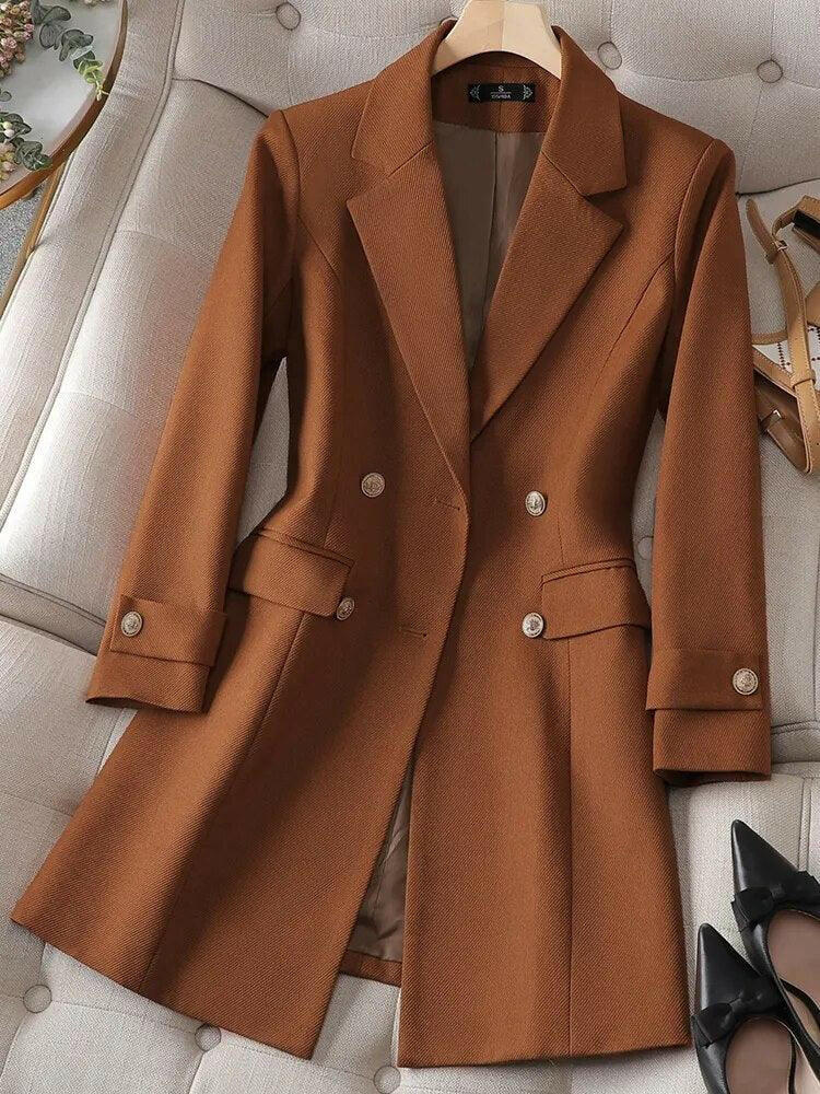 Levoire | Blazer À Double Boutonnage Intemporel À Manches Longues Café