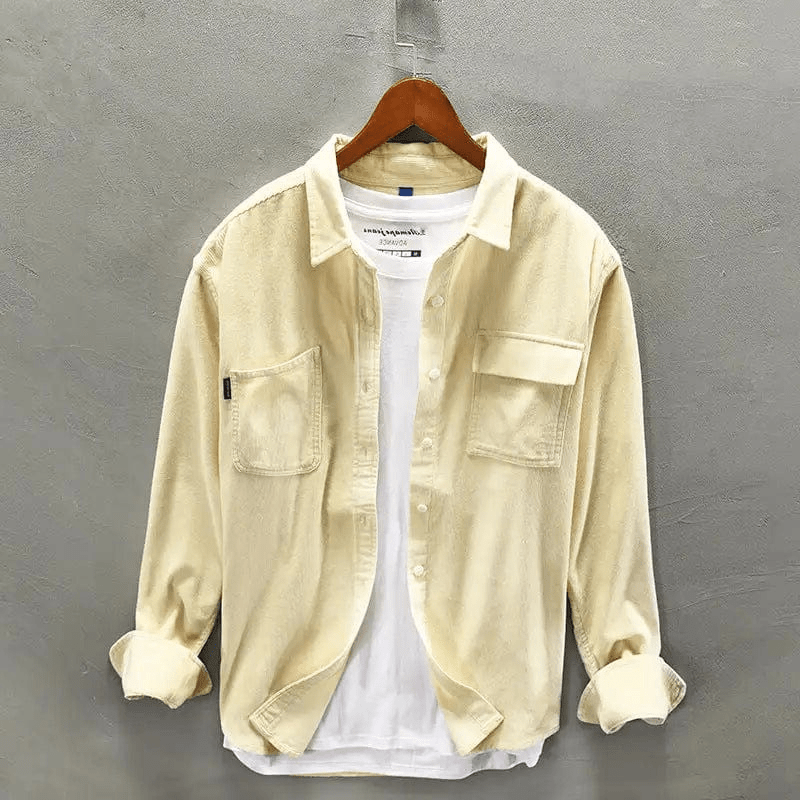 Levoire | Chemise en coton décontractée Confortable et respirante Convient à toutes les saisons Beige