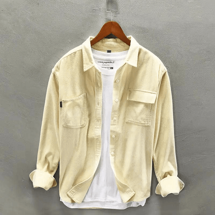 Levoire | Chemise en coton décontractée Confortable et respirante Convient à toutes les saisons Beige