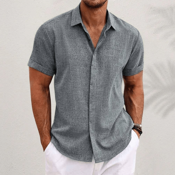 Levoire | Chemise pour hommes élégante Chemisier d'été confortable à manches courtes Gris