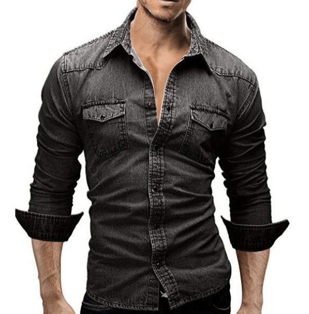 Levoire | Chemise En Jean Décontractée Homme Gris foncé