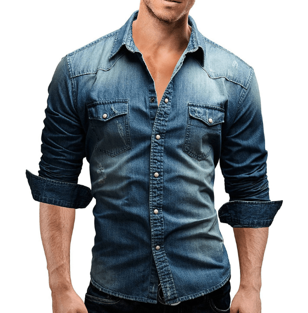 Levoire | Chemise En Jean Décontractée Homme Bleu foncé