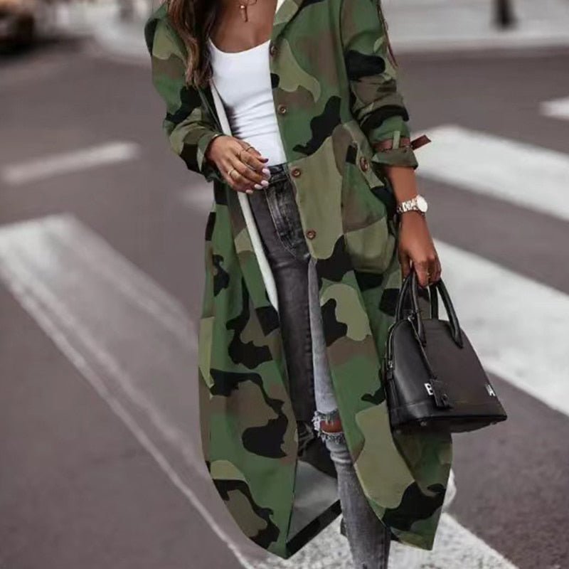 Levoire | Veste Longue Tendance Confortable Pour L'Automne Vert olive