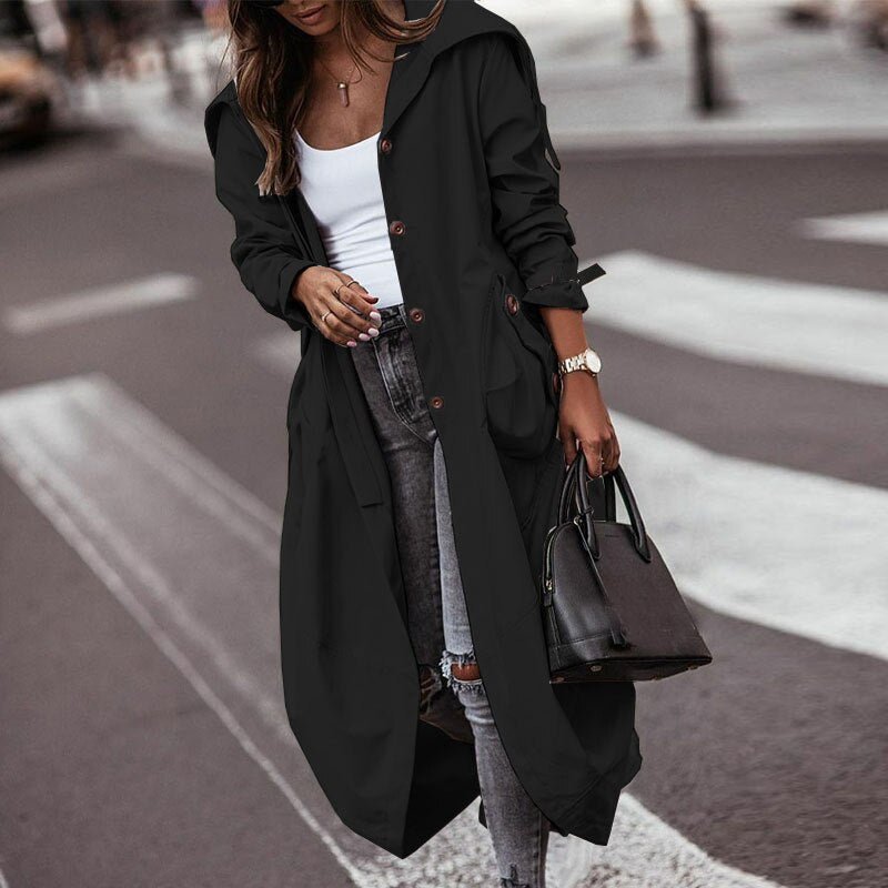Levoire | Veste Longue Tendance Confortable Pour L'Automne Noir