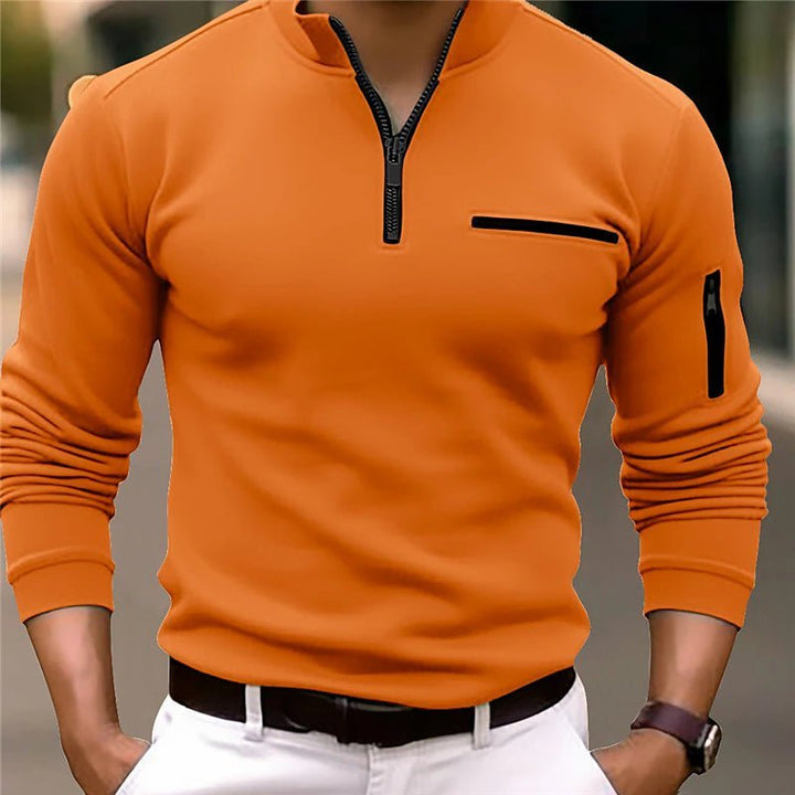 Levoire | I Polo Homme Avec Fermeture Éclair Quart De Tour Style Et Confort Orange