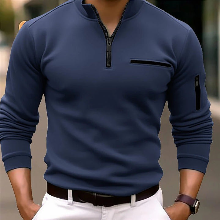 Levoire | I Polo Homme Avec Fermeture Éclair Quart De Tour Style Et Confort Bleu marine