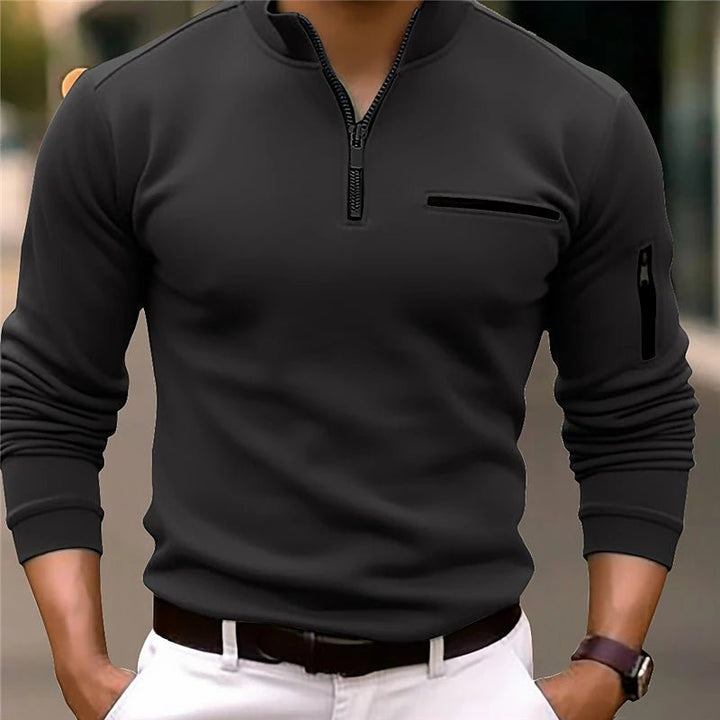 Levoire | I Polo Homme Avec Fermeture Éclair Quart De Tour Style Et Confort Noir