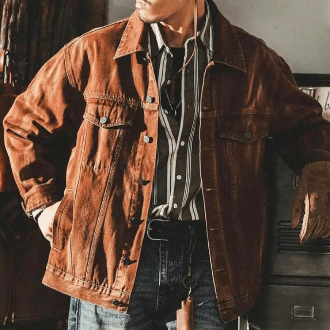 Levoire | Veste Homme Cruiser en Jean Pour Tenues Décontractées Style Vintage