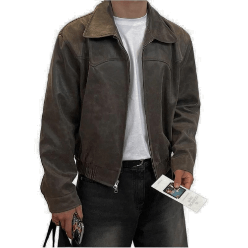 Levoire | Veste en cuir hommes style vintage veste en cuir PU parfaite pour l'automne