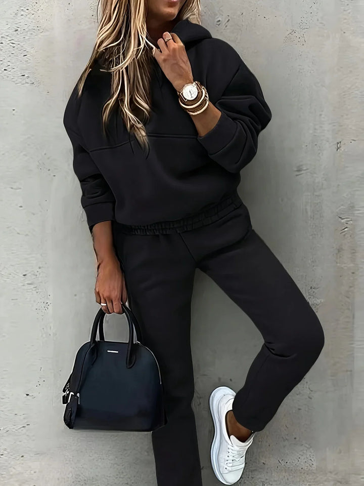 Levoire | Ensemble Moderne De Sweat À Capuche Et Pantalon Pour Dames Noir