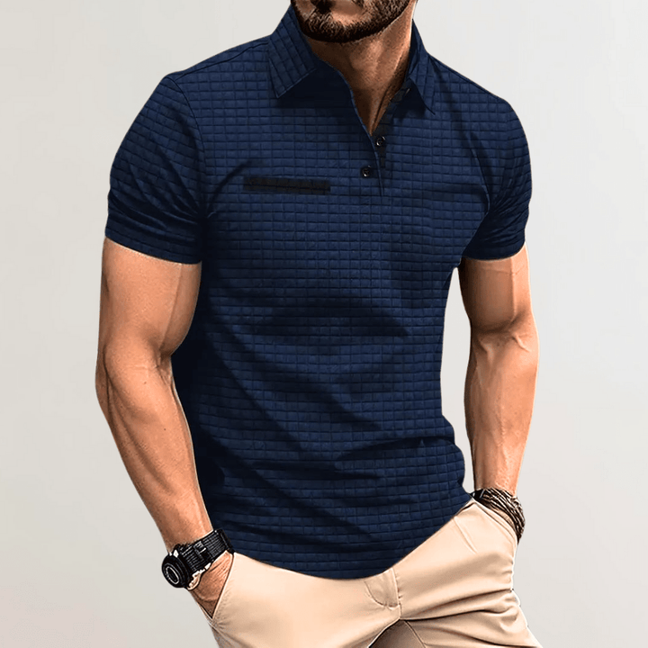 Levoire | Polo Homme Polo T-shirt Confortable Coton Décontracté Mode Style Classique Bleu marine