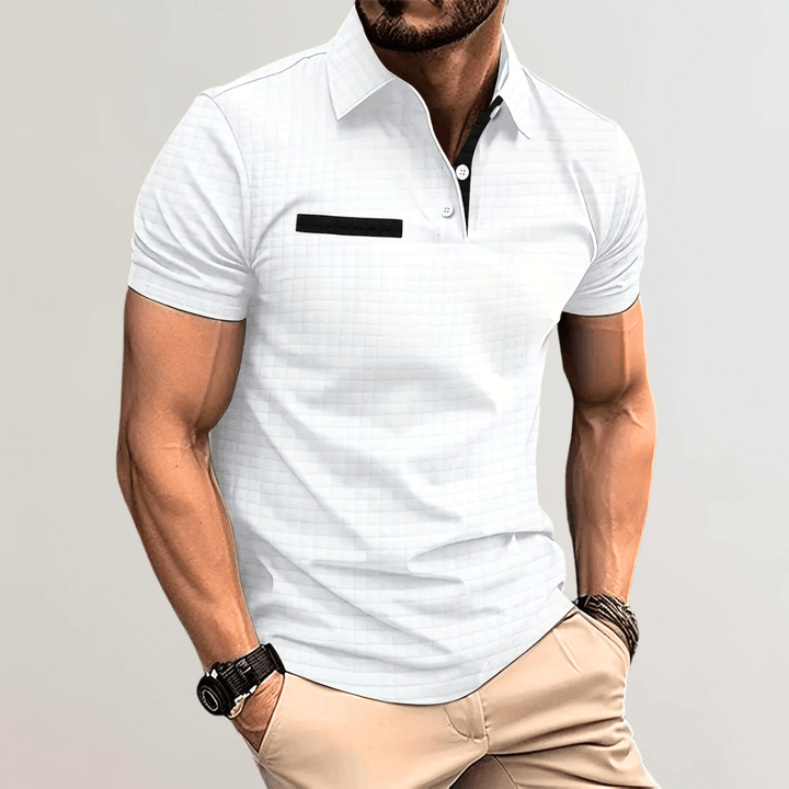 Levoire | Polo Homme Polo T-shirt Confortable Coton Décontracté Mode Style Classique Blanc